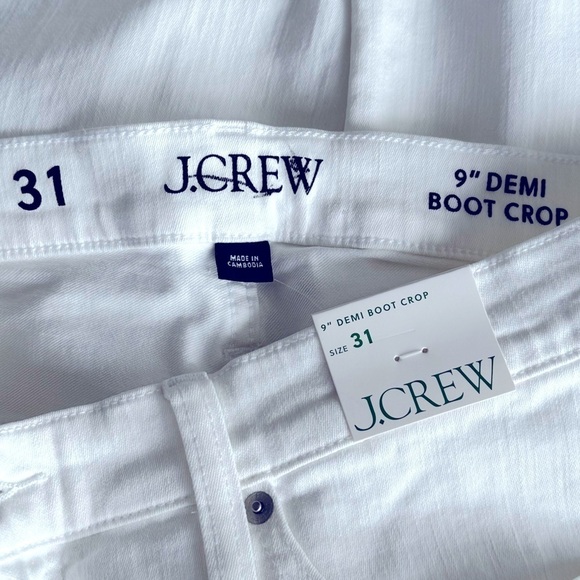 NEW J. CREW 9" Demi-boot Crop Jean in White Wash Size 31 - Picture 6 of 6